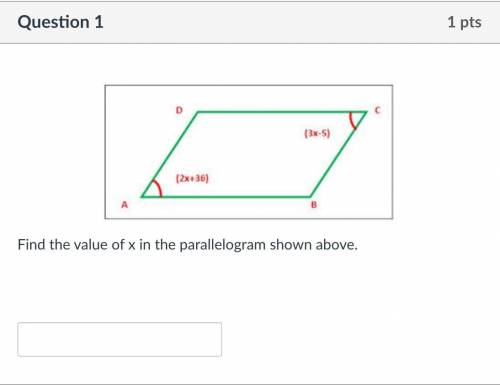 Find the value of x in the parallelogram shown above.