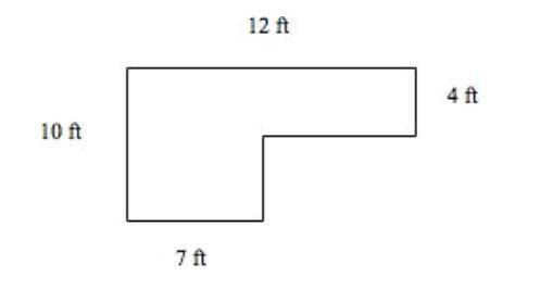 Donna's kitchen is being re-tiled. The diagram of the kitchen is shown. What is the minimum number