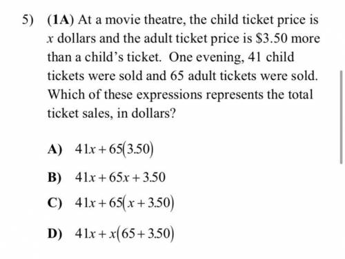 Which expression represents the total ticket sales in dollars?