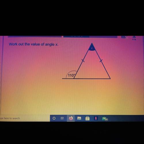 Work out the value of angle x.