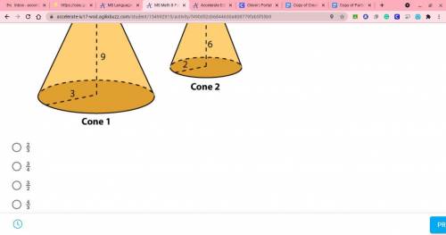 What scale factor (common ratio) can be applied to Cone 1 to make Cone 2?