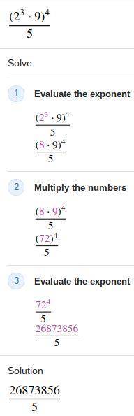 Which expression is equivalent to (2^3 x 9)^4/5