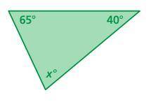 Find the missing angle according to the Triangle Sum Theorem.