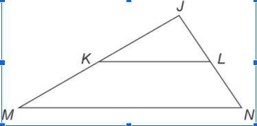 Provide the missing reasons for the proof of part of the triangle midsegment theorem.

Given: K is