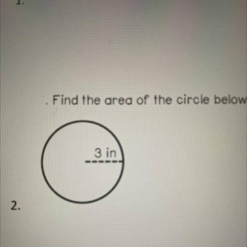 Find the area of the circle below.