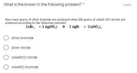 Answer this question on chemistry