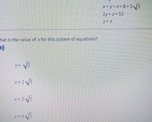 What is the value of x for this system of equations​