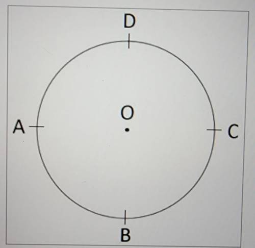 O is the center of the circle shown, which has radius 18 cm. A, B, C and D are points of the same c