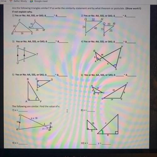Geometry 7.3 review, need answers