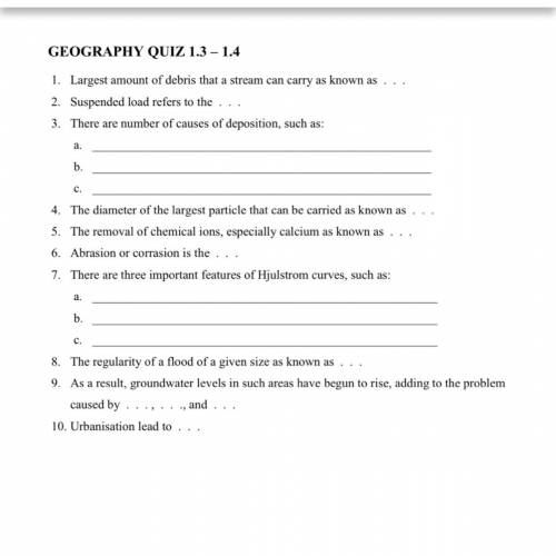 Pls help geography test grade 10