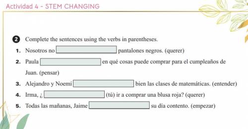 Can anybody help me? (Spanish) - (Stem Changing)