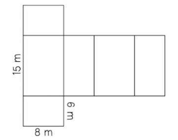 What is the surface area of the entire rectangular prism shown below?