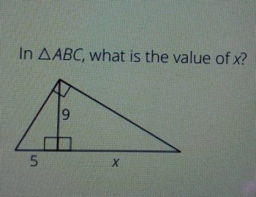 In ABC, what is the value of x?​