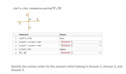 Identify the correct order in the Geometry proofs.