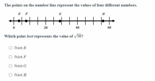 The points on the number line represent the values of four different numbers.