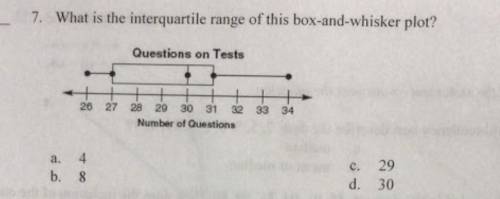 What is the interquartile range of the data shown in the box plot
PLEASE HELP FAST!!!