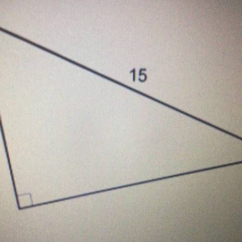 A right triangle has a hypotenuse of 15 cm. What are possible lengths for the two legs of the trian