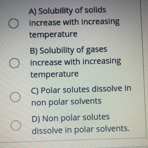 What is correct about solubility of
substances?