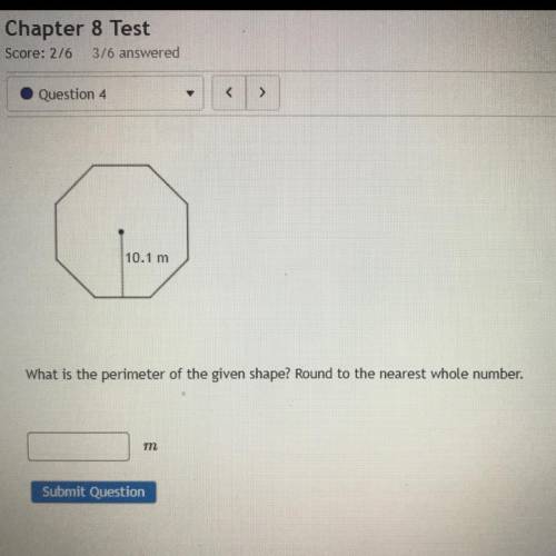 What is the perimeter of the given shape? round to the nearest whole number