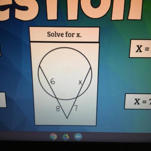 Solve for x.
a)9
b)6.9
c)7
d) 5.3