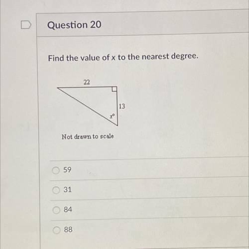 Find the value of x to the nearest degree.