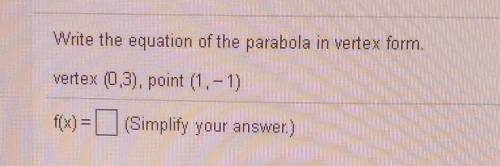 Write the equation of the parabola in vertex form​