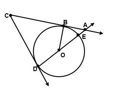 AB and CD are tangents of circle O. OB= 6 and AB= 8
find OA and EA