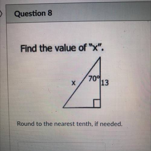 Find the value of X.
709
13
х
Round to the nearest tenth, if needed.