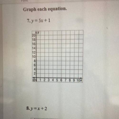 Y= 5x +1
And 
Y = x + 2
I need the graph