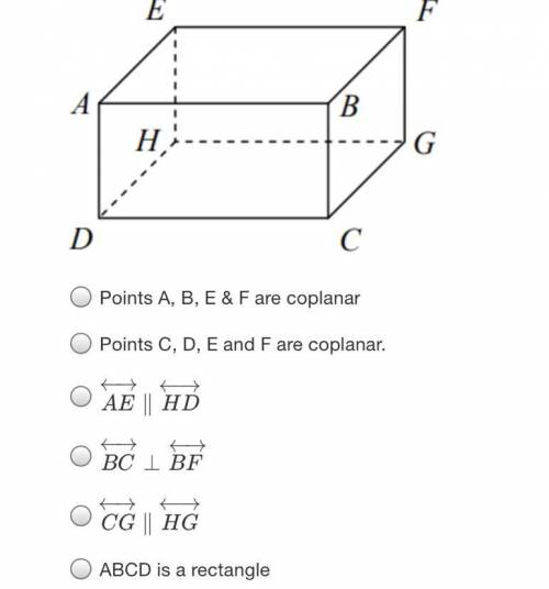Which of the statements about the right rectangular prism shown is FALSE?