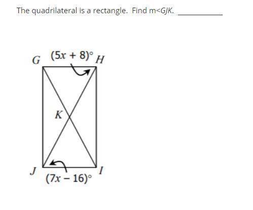 The quadrilateral is a rectangle. Find m