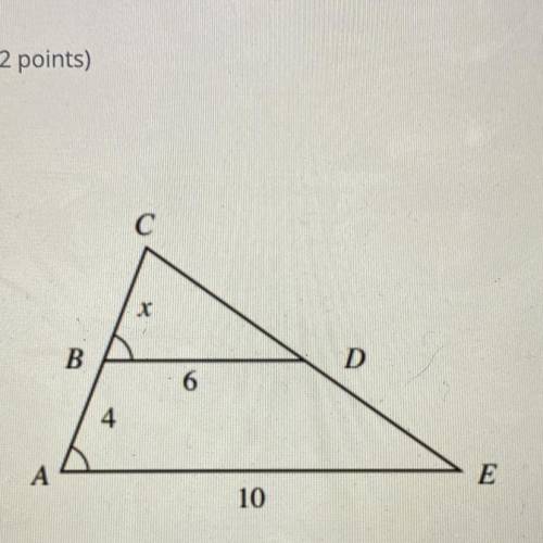 What is x in this triangle?