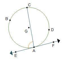 Yo smart peeps SEND HELP ASAP 10 POINTS

Line EF is tangent to circle G at point A.if the measure