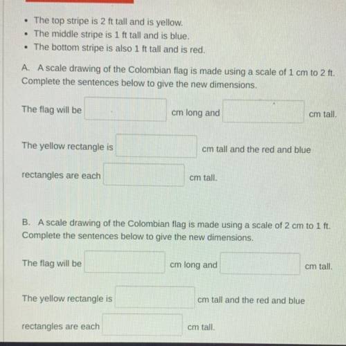 The flag is a rectangle that is 6 ft long with 3 horizontal strips. 
Please help