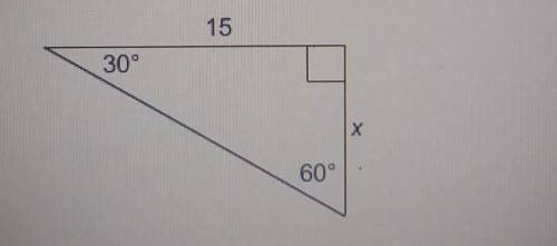 Select the correct answer. What is the value of x in the triangle?

A. B. 7.5C. 5 D.E. 15​