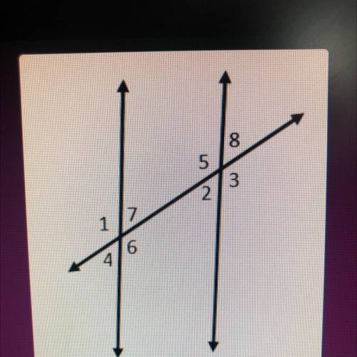 Given the following two parallel lines cut by a transversal.

Which pair of angles represents corr