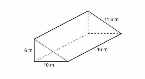 To the nearest whole number, what is the surface area of the right triangular prism?

502 m2
251 m