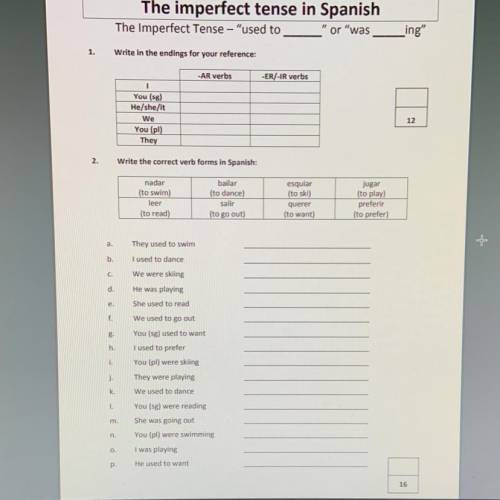 Imperfect tense Spanish 2
I’m stuck
