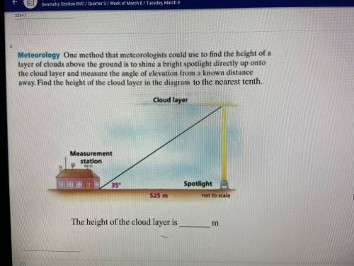 One method that meteorologists could use to find the height of a layer of clouds about the ground i