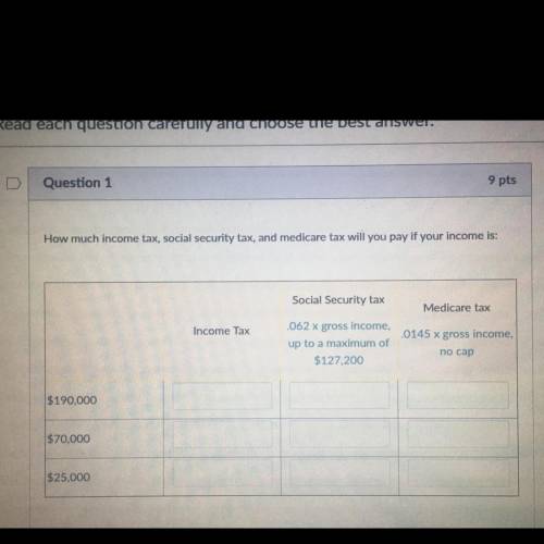 How much income tax, social security tax, and medicare tax will you pay if your income is: