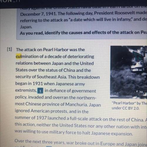 4. PART B: Which detail from paragraph 1 best supports the answer to Part

A?
A) The attack on Pe