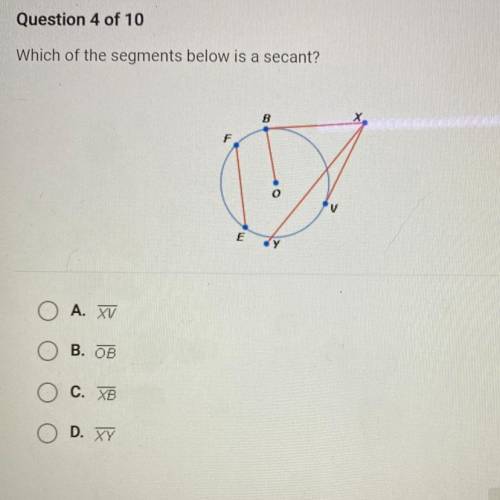 Which of the segments below is a secant?
HELPPPP