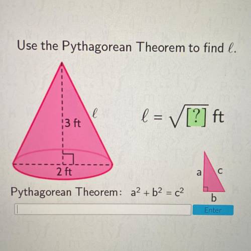 Use the Pythagorean theorem to find L