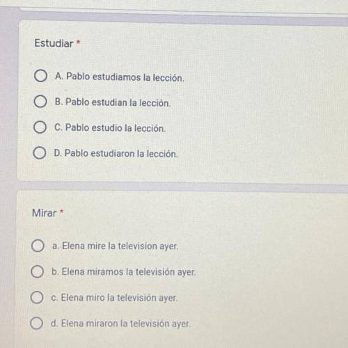 Spanish answers only please