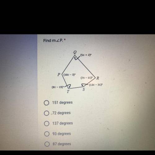 I need help finding Angle P