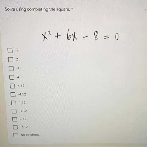 Solve Using Completing the Square (homework help)