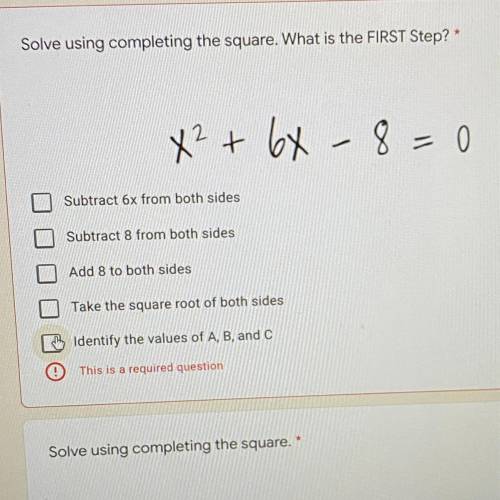 Solve Using Completing the square (HW help)