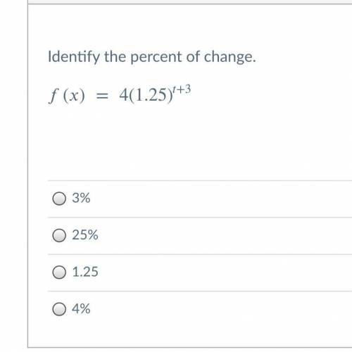 Identify the percent of change