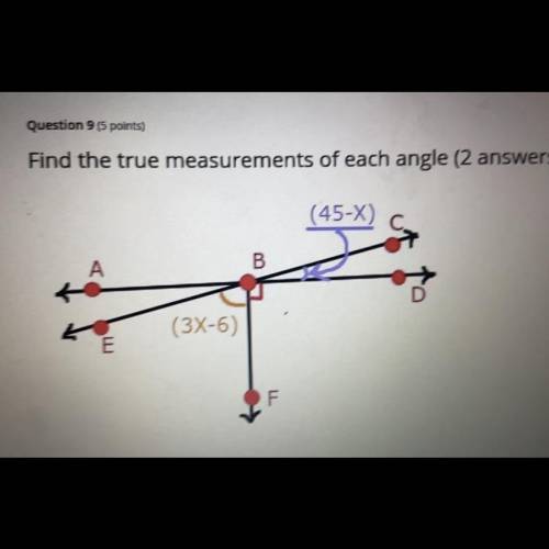 PLEASE HELP ASAP Find the true measurements of each angle