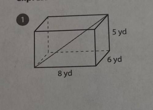 Find the length of the diagonal of the rectangular prism.

For irrational lengths, express the an